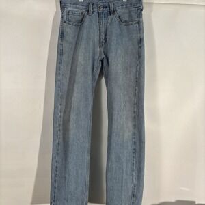 Levis 505 Jeans Mens 32X32 Straight Leg Regular Fit Blue Denim Light Wash Vtg